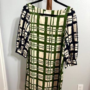 Dress with geometric pattern